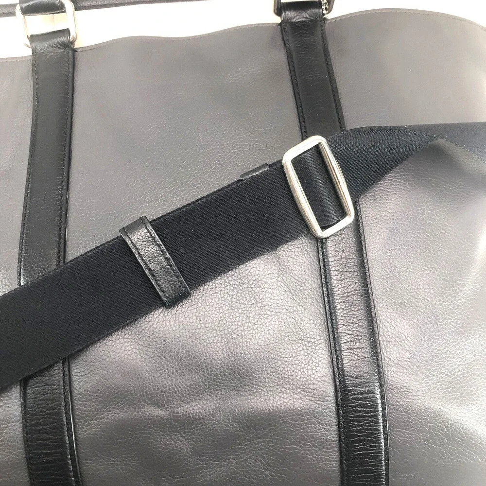 COACH‎ Perry Business Tote Crossbody Strap Gray Cream Black Leather 57568 laptop